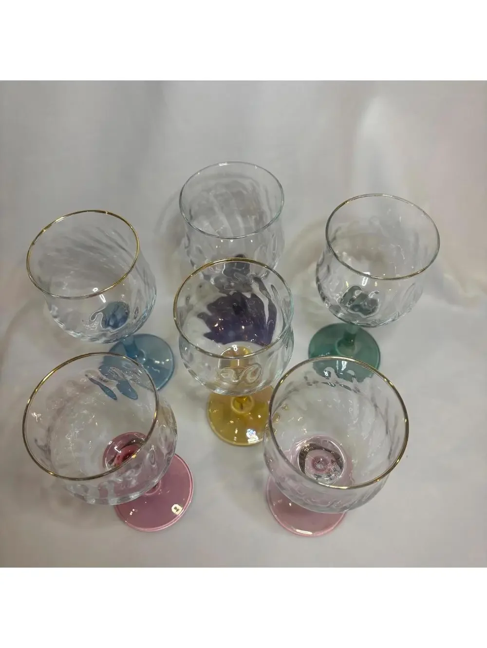 Multicolor Stemmed Glasses - set of six